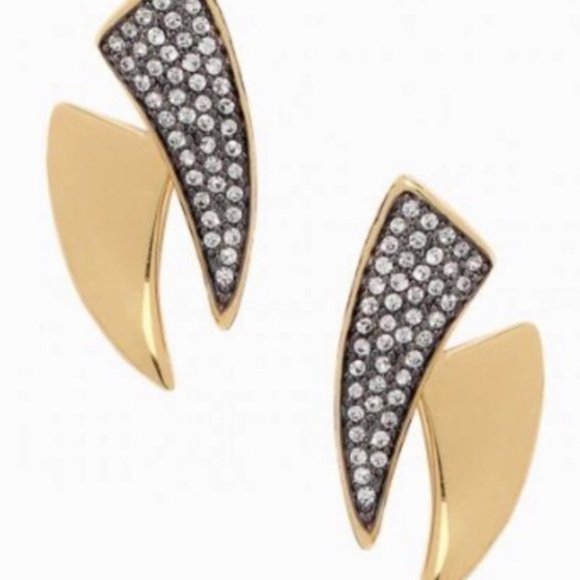 :: Stella & Dot⚜️🌚Pavé Horn Ear Jacket Earrings - Picture 4 of 8